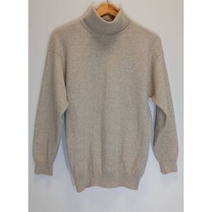 Vintage inverallan womens medium wool angora turtleneck sweater tan 38 eu beige